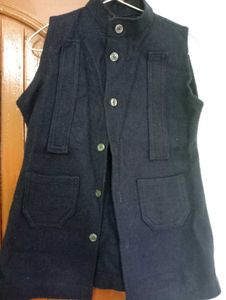 Winter Blue Colour Sleeves Less Jacket
