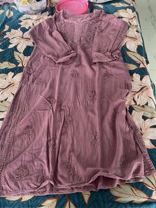 Lavender Chikankari Kurti