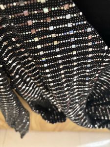 Crop Sequin Top With Tie up