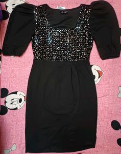 Chic Black Sequin Mini Dress