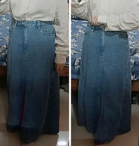NEW WASHED DENIM SKIRT