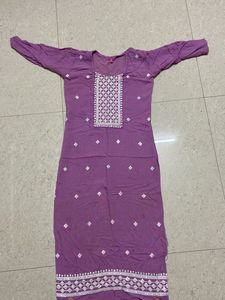 Purple Embroidered Kurta