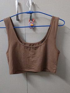 Brown Crop Tank Top