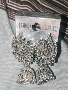 Silver Jhumka Earrings