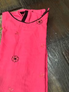 Pink Embroidered Kurta