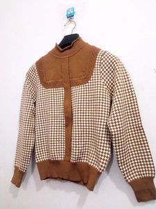 Vintage Korean Brown Sweater For Women
