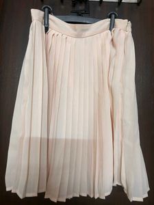 Peach Coloured Midi Flared Skirt