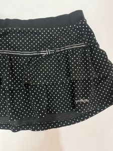 Polka Dot Layered Mini Skirt