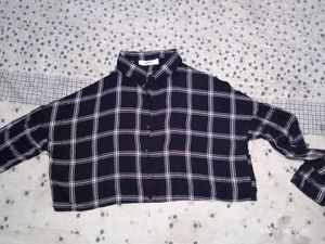 Checkered Oversized Shirt ...Black N White