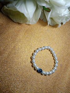 Pearl &amp; Evil Eye Beaded Bracelet