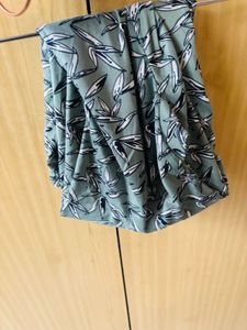 Sage Green Leaf Print Top