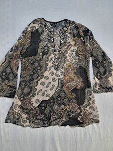 Parsley Printed Beaded Tunic