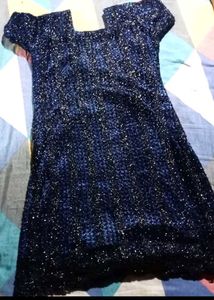 Blue Embellished Kurta . Looks Like Party Wear