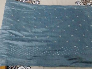 Duppatta with Silver Sequence Work.