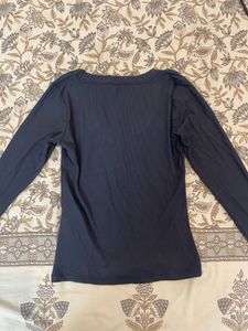 stone gray fitted long sleeve top