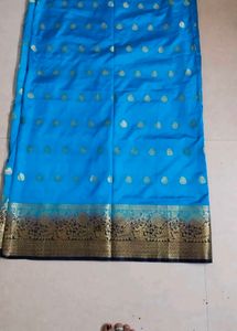 Elegant Blue &amp; Gold Saree
