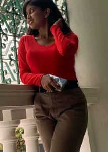 Red Long Sleeve Top