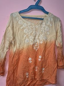 Blue Cotton Blend Kurti