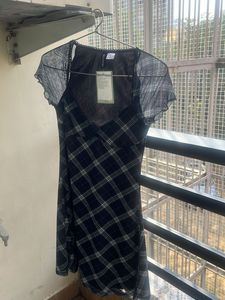H&M New Cute Plaid Mini Dress