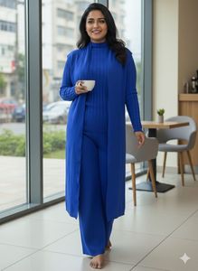 wool Blue Co-ord Set 3 Price
