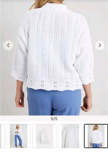 White Knit Open-Front Cardigan