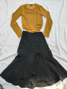 Korean Mermaid Skirt And Forever 21Top ( Combo)