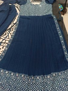 Teal blue palaZo set with dupatta