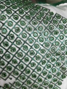 Elegant Green Embellished Fabric
