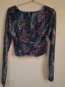 Paisley Print Crop Top