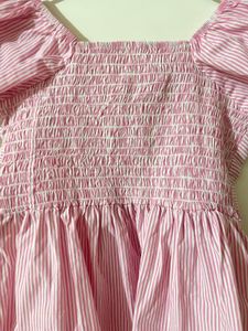 Striped Pink Peplum Top