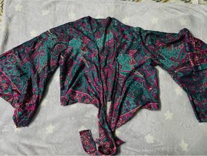Paisley Print Tie Front Top
