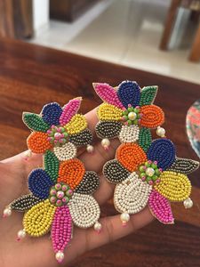 2 Time Worn Multicoloured Beaded Earrings