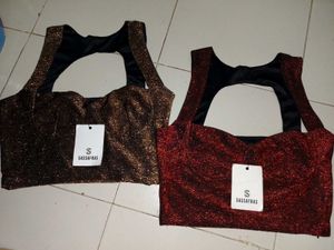 Shimmery Brown Crop Top