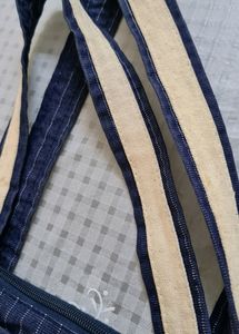 Striped Blue Denim Bag for a smart look