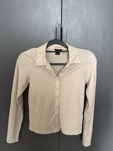 Beige Button-Down Top