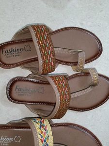 Jaipuri Nagra Jutti Set Of 2 (Multicolored)