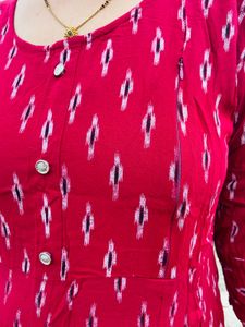 Red Round Maternity Kurti