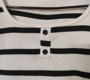 Black And White Crop Top