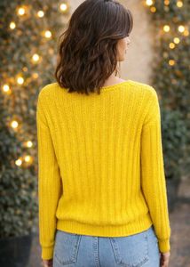 Bright Yellow Knit Sweater