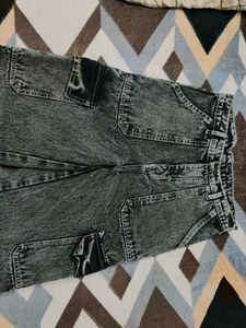 Acid Wash Cargo Jeans