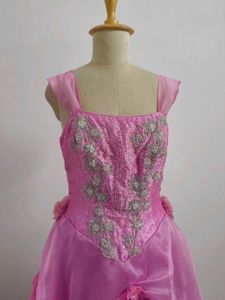 Pink Gown with Floral Detail