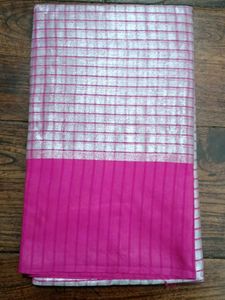 Pink Checkered Saree