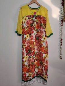 Yellow Georgette  KURTI 💛
