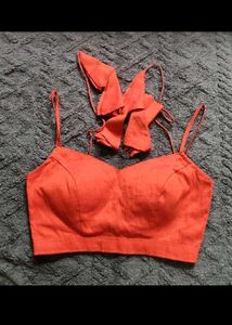 sale Orange Blouse with Tie