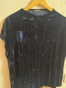 Zara Blue Velvet Top