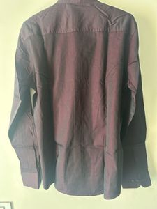 Stylish Wine Burgandy Mandarin Collar Shirt