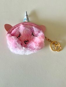 Cutest furry pink mini purse