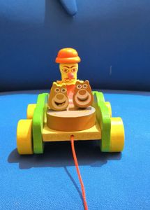 Wooden Pull Toy Clown & Bears