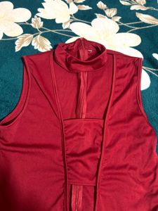 Burgundy Sleeveless Bodysuit