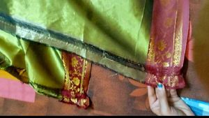 Elegant Olive Green Embroidered Saree